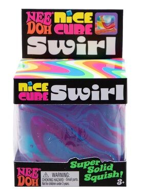 SCHYLLING | Needoh Nice Cube Swirl Squish Unique Color Blend Purple/Pink/White